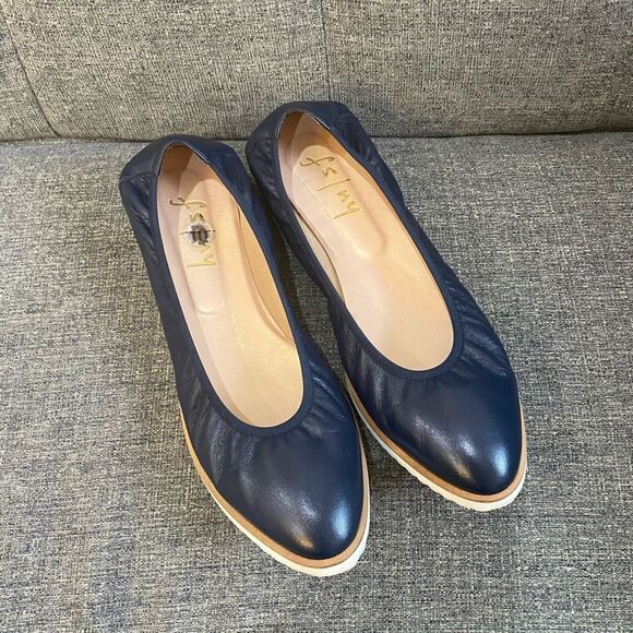 French Sole Shoes - Fs/ny Doorway Navy Blue Flats Women Size 10